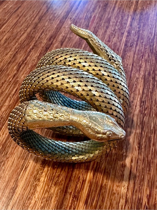 Whiting & Davis Jewelry - Vintage 1970’s Whiting & Davis gold-tone snake coil bracelet